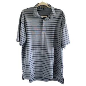 PETER MILLAR SUMMER COMFORT STRIPED GOLF POLO SHIRT Large